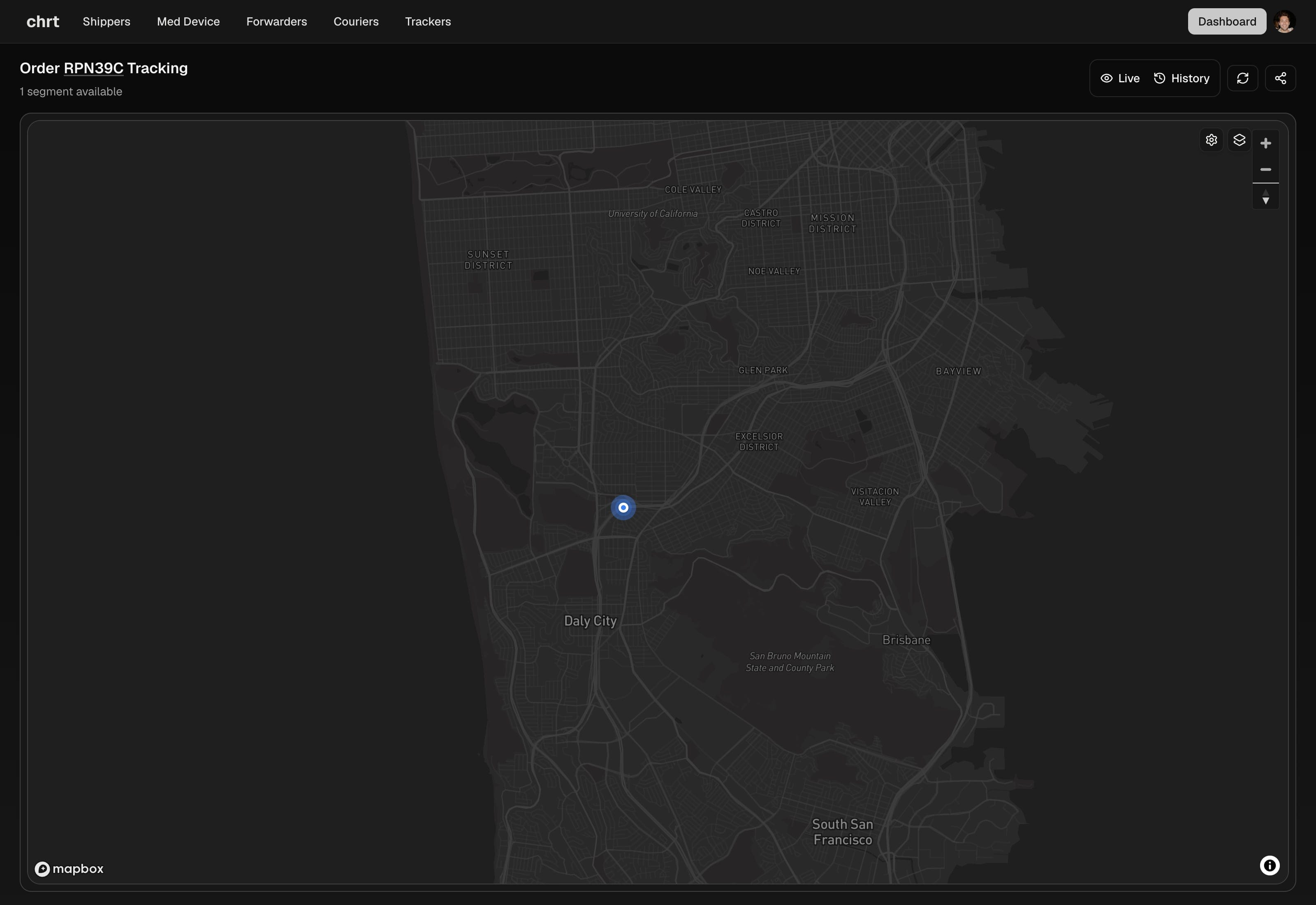Public order tracking with live updates