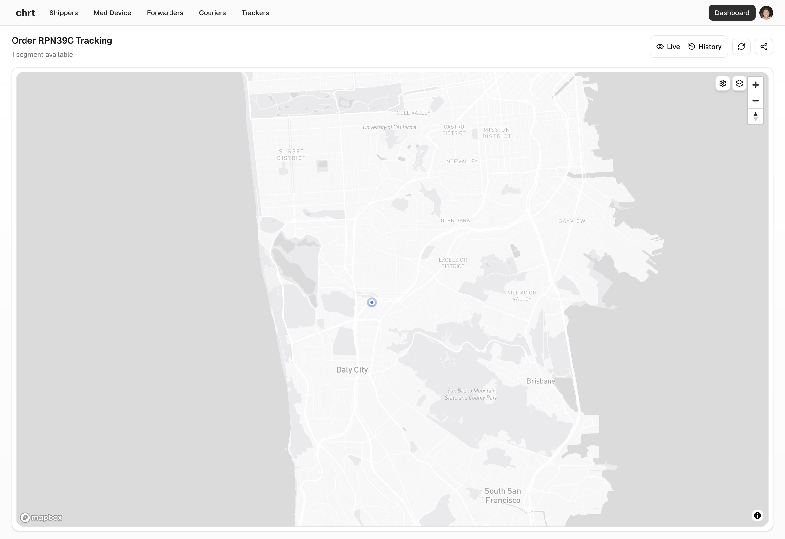 Public order tracking with live updates